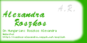 alexandra roszkos business card